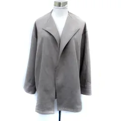 ロペピクニック ROPE Picnic ノーカラージャケット ミドル丈 前開き スエード調 38 M グレージュ /SM13