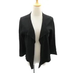 クリスチャンオジャール CHRISTIAN AUJARD カーディガン ミドル丈 前開き 9T 黒 ブラック /YK47