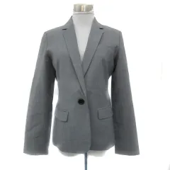 プラステ PLST テーラードジャケット ミドル丈 シングルボタン 総裏地 M グレー /YS10
