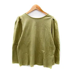 カスタネ Kastane カットソー 長袖 ラウンドネック 無地 F カーキ /SY33