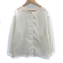 クラシカルエルフ CLASSICAL ELF シャツ ブラウス 長袖 ラウンドネック シアー M アイボリー /SM7