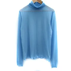 アプレジュールミニョン apres jour mignon カットソー 長袖 タートルネック メッシュ LL 大きいサイズ 水色 ライトブルー /SM31