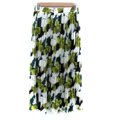 フィフス fifth プリーツスカート ロング丈 マキシ丈 マルチカラー オフホワイト /HO10