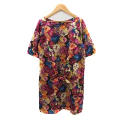 スピック＆スパン ノーブル Spick&Span Noble ワンピース ミニ丈半袖 花柄 マルチカラー ダークパープル /YK21