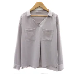 N.Natural Beauty Basic N.ナチュラルビューティーベーシック ブラウス カットソー 長袖 オーバーサイズ M グレー /YK24