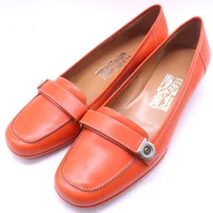 フェラガモ ローファーパンプス ブランド シューズ 靴 イタリア製 レディース 7サイズ オレンジ FERRAGAMO 【中古】
