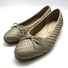 ダイアナ バレエシューズ フラットシューズ メッシュ ブランド 靴 日本製 レディース 24.5サイズ ゴールド DIANA 【中古】