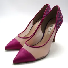 ダイアナ パンプス ピンヒール 刺繍 シューズ ブランド 靴 日本製 レディース 25サイズ パープル DIANA 【中古】