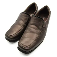 ペダラ スリッポン 幅広 4E ウォーキングシューズ アシックス ブランド 靴 レディース 23.5サイズ ブラウン pedara 【中古】