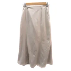 ナイスクラップ NICE CLAUP フレアスカート ロング丈 スリット ベージュ /YK18