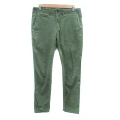 グローバルワーク GLOBAL WORK チノパン テーパードパンツ 七分丈 S カーキ /HO4