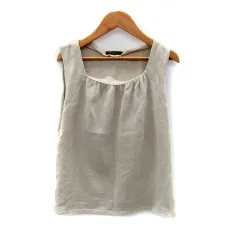 23区 オンワード樫山 ニット カットソー ノースリーブ スクエアネック ラメ アンゴラ混 44 XL ベージュ /SY6