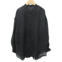 ディスコート Discoat シアーシャツ 長袖 バンドカラー シースルー F ブラック 黒 /YM9