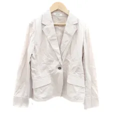 エスピービー SPB テーラードジャケット シングル ミドル丈 無地 M ピンクベージュ /HO8