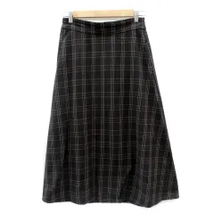 サマンサモスモス SM2 blue フレアスカート ロング丈 マキシ丈 タータンチェック柄 F グレー /SF1