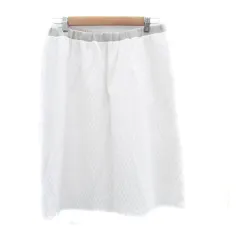 ニコアンド Niko and.. フレアスカート ミモレ丈 カットオフ 4 L オフホワイト /HO3