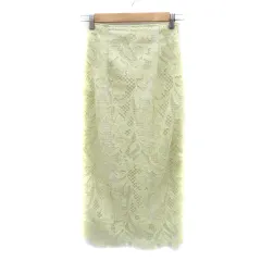 マーキュリーデュオ MERCURYDUO タイトスカート ロング丈 マキシ丈 スリット レース S 黄色 イエロー /YK4