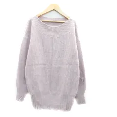 ミスティック mystic ニット セーター ラウンドネック 長袖 無地 ウール混 F ピンク /HO54