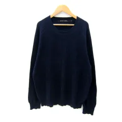 ニコアンド Niko and.. ニット カットソー 長袖 ラウンドネック 無地 4 L 紺 ネイビー /SY27