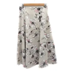 アプワイザーリッシェ Apuweiser-riche フレアスカート ロング丈 花柄 2 マルチカラー ベージュ /YK15