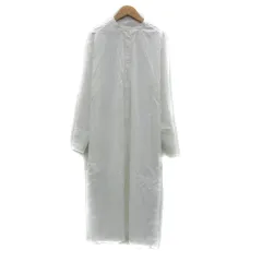 アーバンリサーチ サニーレーベル URBAN RESEARCH Sonny Label シャツワンピース マキシ丈 ロング丈 長袖 バンドカラー 無地 F 白 ホワイト /YS27
