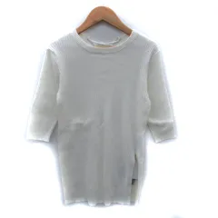 リランドチュール Rirandture ニット セーター 七分袖 リブ レースアップ 2 白 ホワイト /SM9