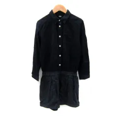 アーバンリサーチ ドアーズ URBAN RESEARCH DOORS オールインワン コンビネゾン 長袖 切替 無地 ショートパンツ 38 M 紺 ネイビー /SY46