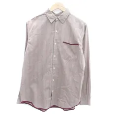 ビームスハート BEAMS HEART カジュアルシャツ 長袖 チェック柄 L 茶色 ブラウン ボルドー /HO17