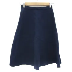 フレイアイディー FRAY I.D フレアスカート ミモレ丈 無地 F 紺 ネイビー /YS5