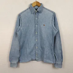 Ralph Lauren ラルフローレン デニムシャツ ロゴ刺繍 ライトブルー Sサイズ メンズ 古着 アメカジ ストリート