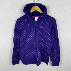 adidas アディダス フルジップパーカー 総柄 ドット柄 パープル OTサイズ レディース 古着 スポーツMIX ストリート