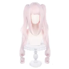 耐熱ウィッグ カツラ ウィッグ コスチューム コミケイベント コスプレ ハロウィン ゲーム クリスマス フルウィッグ 学園祭 縦ロール 文化祭 仮装 ツインテール 変装 ロング ウィッグネット付き ライトピンク コスプレ用小物