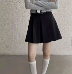 ブラック プリーツ ミニスカート