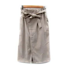 ロペピクニック ROPE Picnic タイトスカート ミモレ丈 無地 スリット リボンベルト付き 36 S ベージュ /SY23