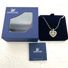 【美品】スワロフスキー ハート型 ネックレス クリスタル 箱・説明書付属