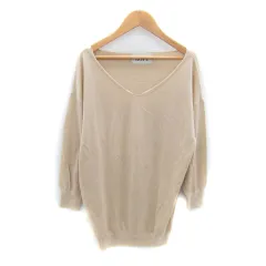 ロペ ROPE ニット カットソー 長袖 Vネック 無地 EX-2 XL ベージュ /SY32