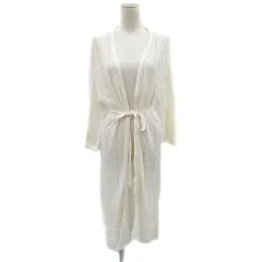 ビーミングバイビームス B:MING LIFE STORE by BEAMS カーディガン ロング丈 前開き ウエストリボン 透かし編み オフホワイト /YK14