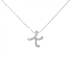 K18WG イニシャルK ダイヤモンド ネックレス 0.10CT