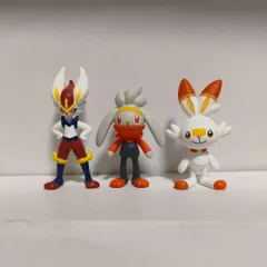 【現品】3体 ヒバニー ラビフット エースバーン モンコレ フィギュア まとめ売り ポケモン ポケットモンスター モンスターコレクション 御三家