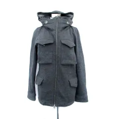 ビームスハート BEAMS HEART コート ショート丈 フード付き 裏起毛 M グレー /HO5