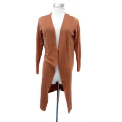 ボールジー BALLSEY トゥモローランド ニットカーディガン ミドル丈 前開き ウール S オレンジ /HO15