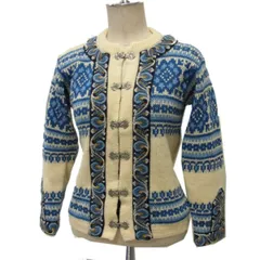 美品 80s☆ANordstrikkle ノードストリック チロリアン ニットカーディガン ノルウェー製 メタルフック ノルディックニット レディース