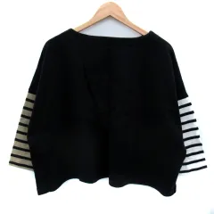 フリークスストア FREAKS STORE カットソー 長袖 ボートネック ボーダー柄 切替 F マルチカラー 黒 ブラック /SM7