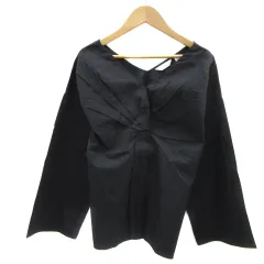 ニコアンド Niko and.. カットソー 長袖 Vネック 無地 3 M 黒 ブラック /YS25