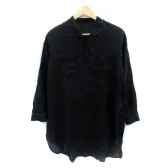 センスオブプレイス バイ アーバンリサーチ Sense of Place by Urban Research シアーシャツチュニック 長袖 スリットネック F チャコールグレー /SM24