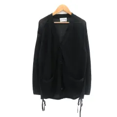 マルティニーク martinique カーディガン ミドル丈 Vネック シースルー 紺 ネイビー /YK29