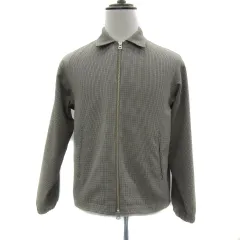 ロッソ ROSSO アーバンリサーチ ブルゾンジャケット ミドル丈 ジップアップ チェック柄 千鳥格子柄 M マルチカラー ベージュ /YS28