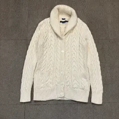 POLO ラルフローレン ポロ ハンドニット ショールカラー ケーブル コットンニット カーディガン