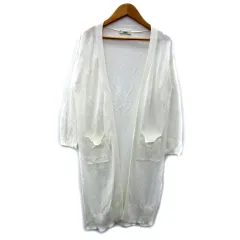 ミスティック mystic カーディガン ロング丈 前開き スリット 無地 F 白 ホワイト /MA5