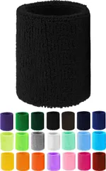 テニス バスケ 筋トレ ロング 野球 スポーツ ダンス 速乾 汗止め 吸水 手首サポート (大人から子供まで対応)リストバンド 2個セット スポギア